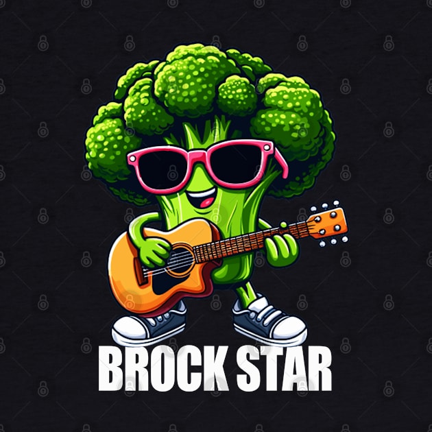 Brock Star - Funny Rock And Roll Broccoli Pun by BDAZ